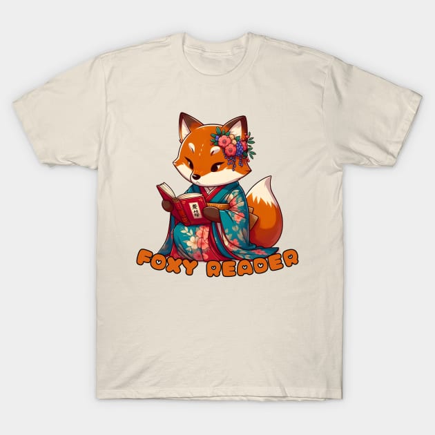 Reading fox T-Shirt by Japanese Fever